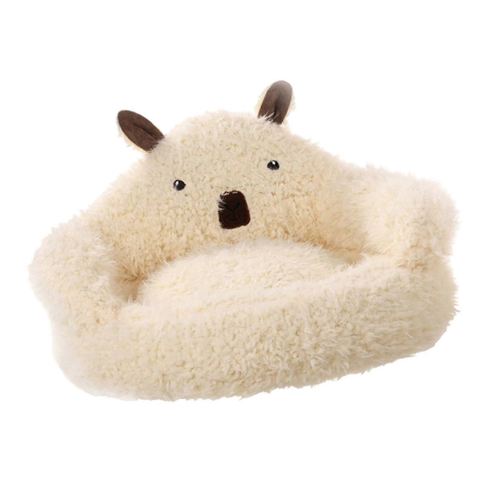 Plush Pets Bed Sleeping Soft Snooze Cute Alpaca Shape Cat Bed for Indoor Cats Cat Nest