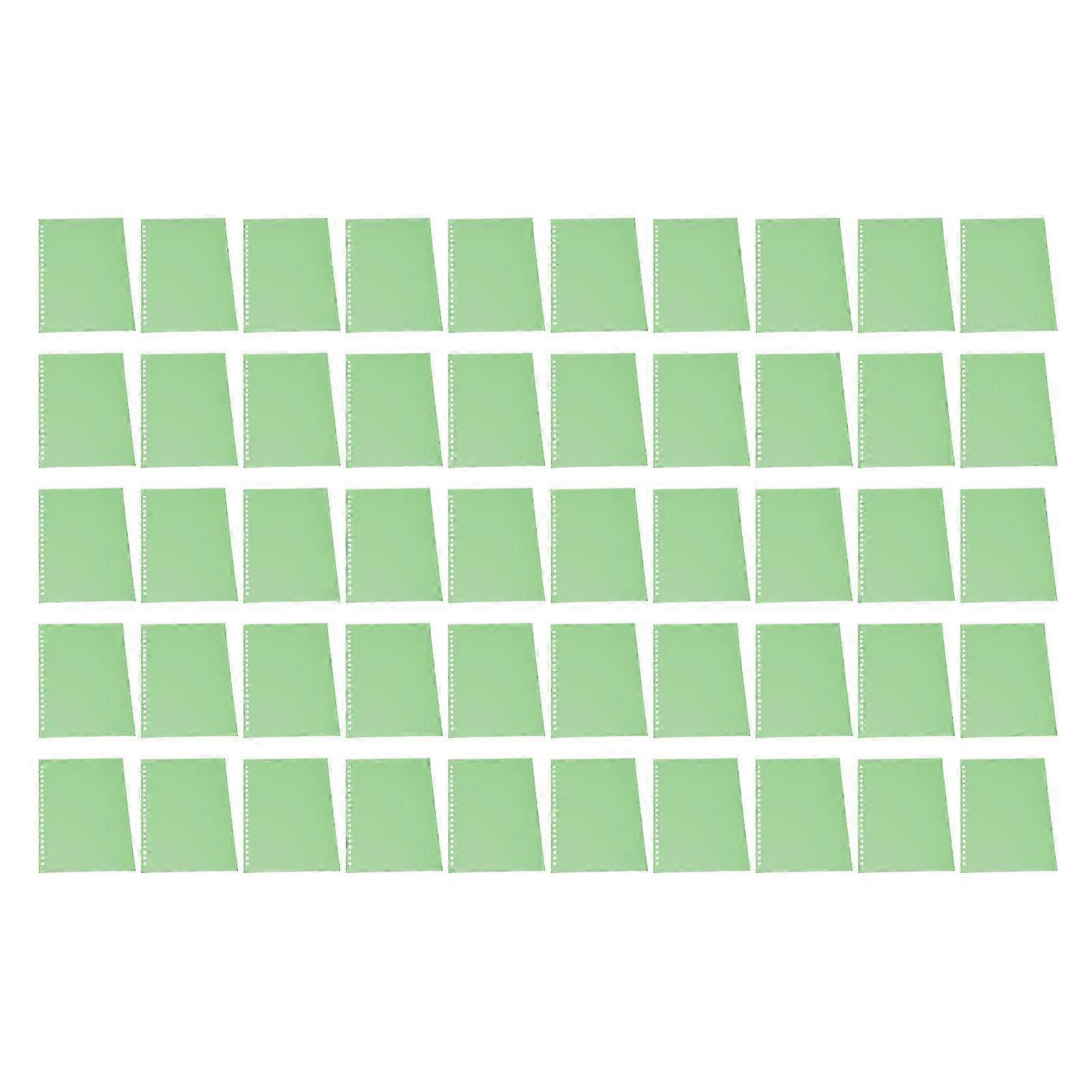 50Pcs Sheet Protector Paper Binding Cover Matte A5 20 Holes PP Plastic for Presentation Green