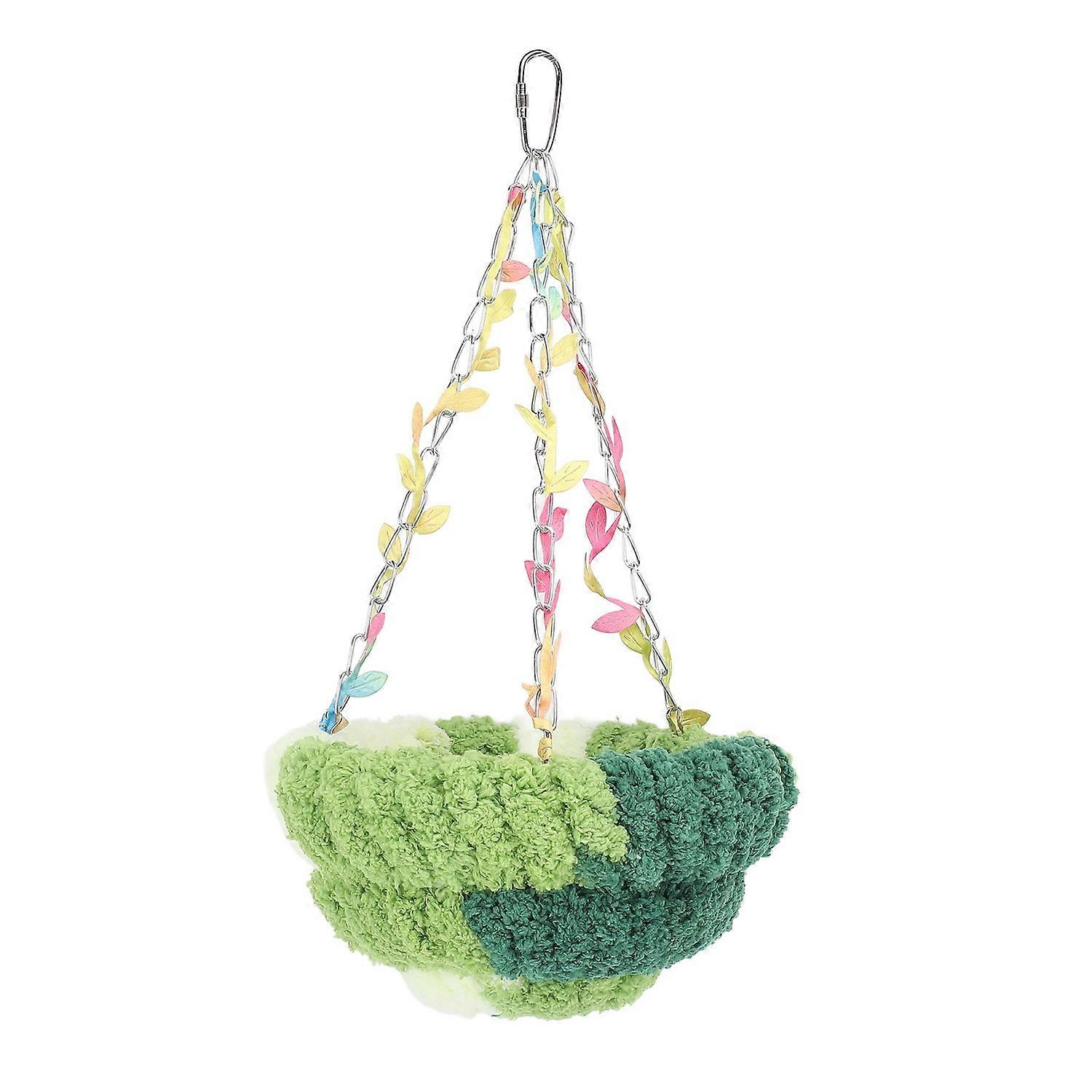 Bird Nest Bed Warm Cozy Soft Plush Enhanced Comfort Cute Look Parrot Breeding Nest Hanging Swing for