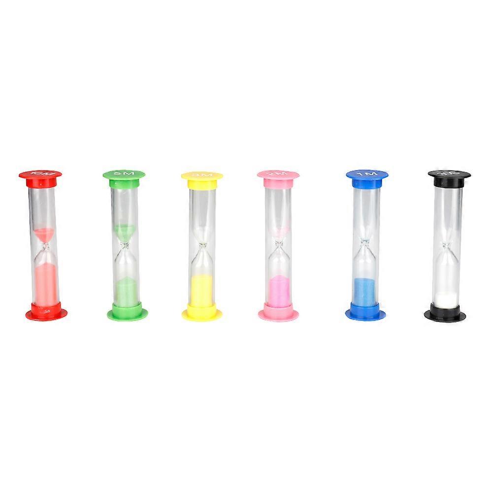 Safety Sand Timer Decorative, Unbreakable Design Time Management Tool For Classroom Use, Colorful Sand Games Sand Timer Set (6PCS)