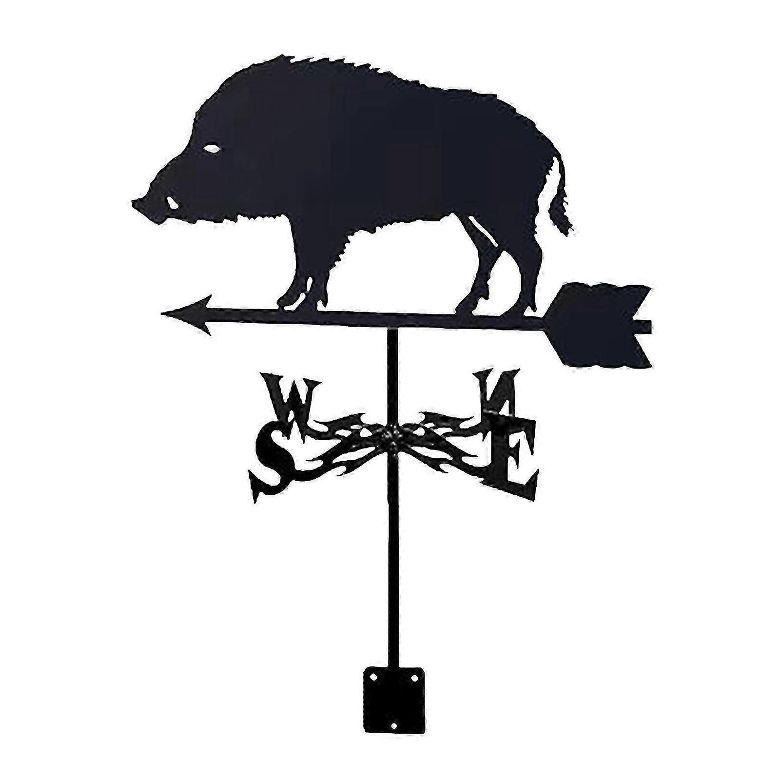 Paslanmaz Çelik Sprey Boya Domuz Rüzgar Gülü Süsleme Veranda Açık Demir Rüzgar Gülü Yaban Domuzu-Yvan