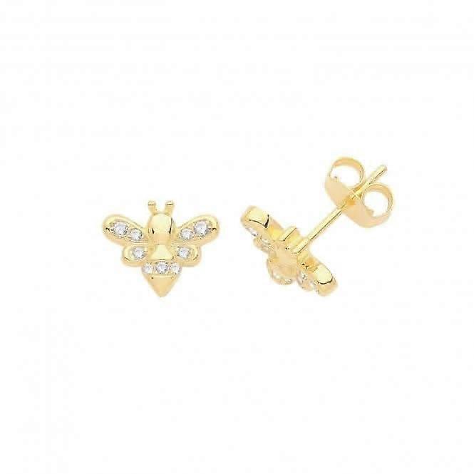 Acotis Silver Studs Gold Plated Zirconia Set Bee G51249GP