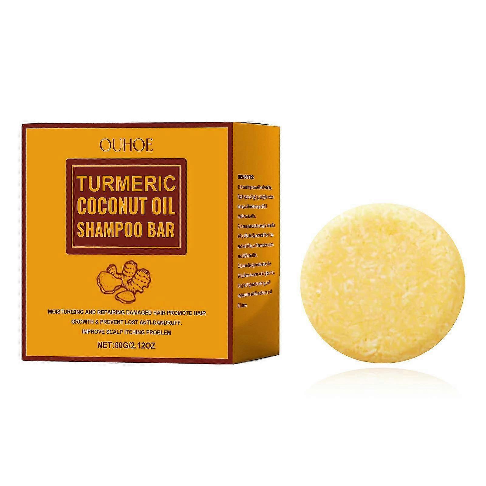 Shampoo Bar Ginger Hair Shampoo Bar, 2-in-1 Shampoo and Conditioner with Coconut Oil, Natural Organic Shampoo Soap for Hair Care