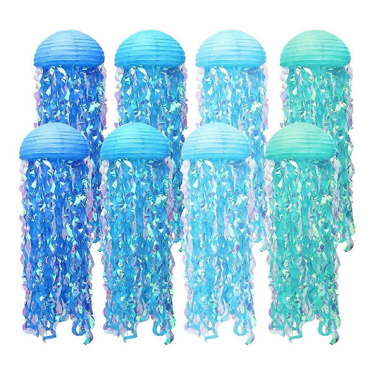 Paper Lanterns Set, 8Pcs Jellyfish Decorations for Under the Sea Partys Decorations Supplies, Jelly