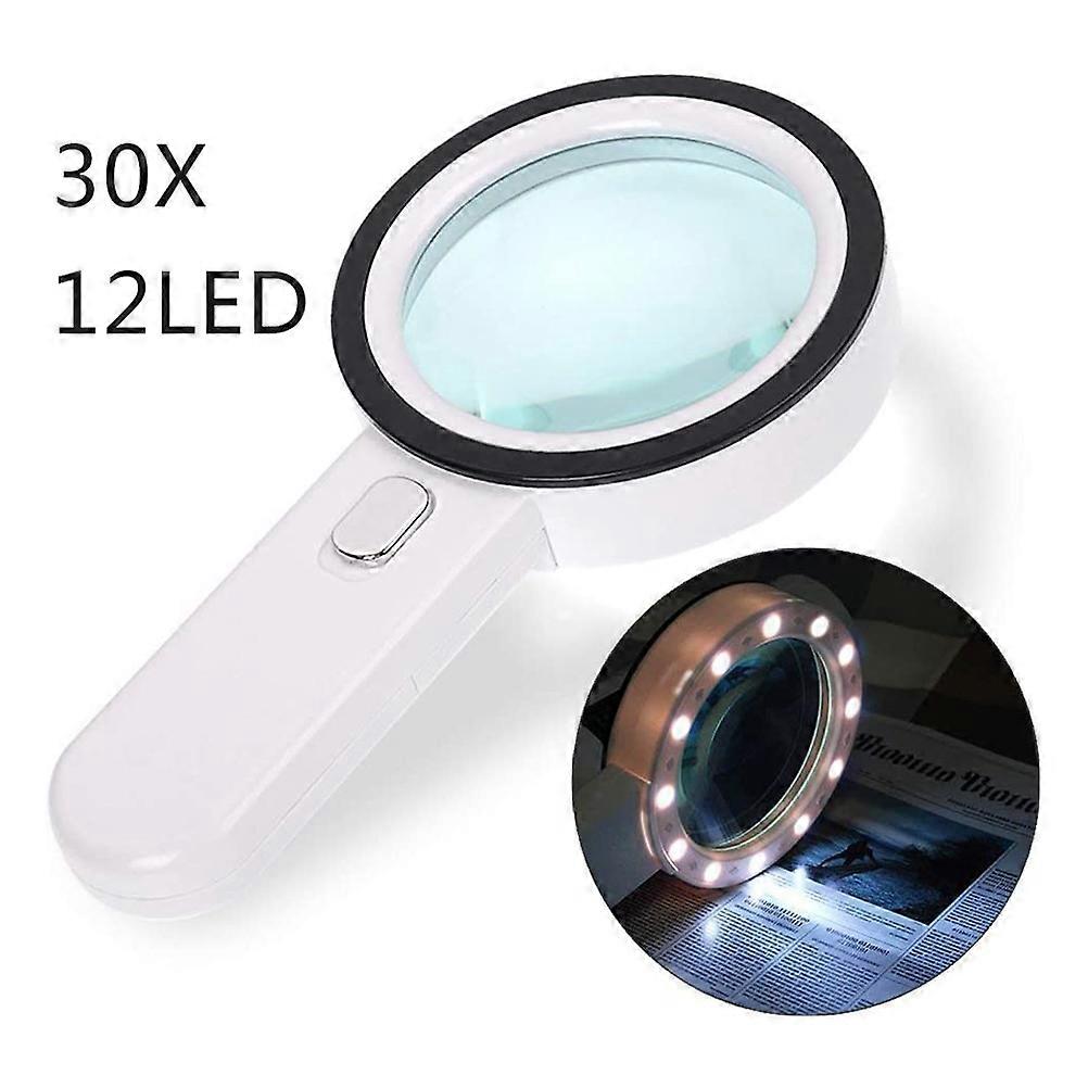 30X LED Magnifier Magnifying Glass with Light Handheld Magnifying Glass