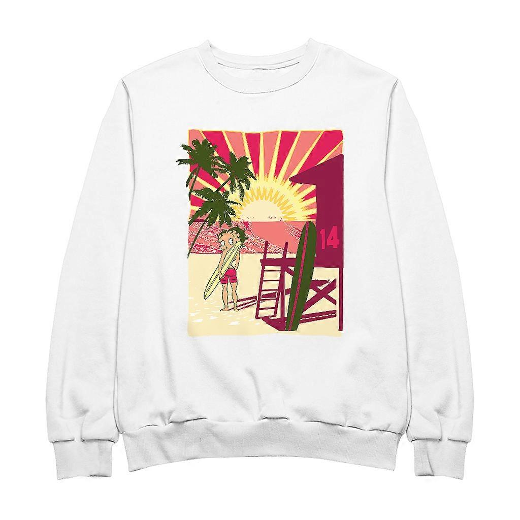 Betty Boop Sunset Beach Surfer Women's Sweatshirt
