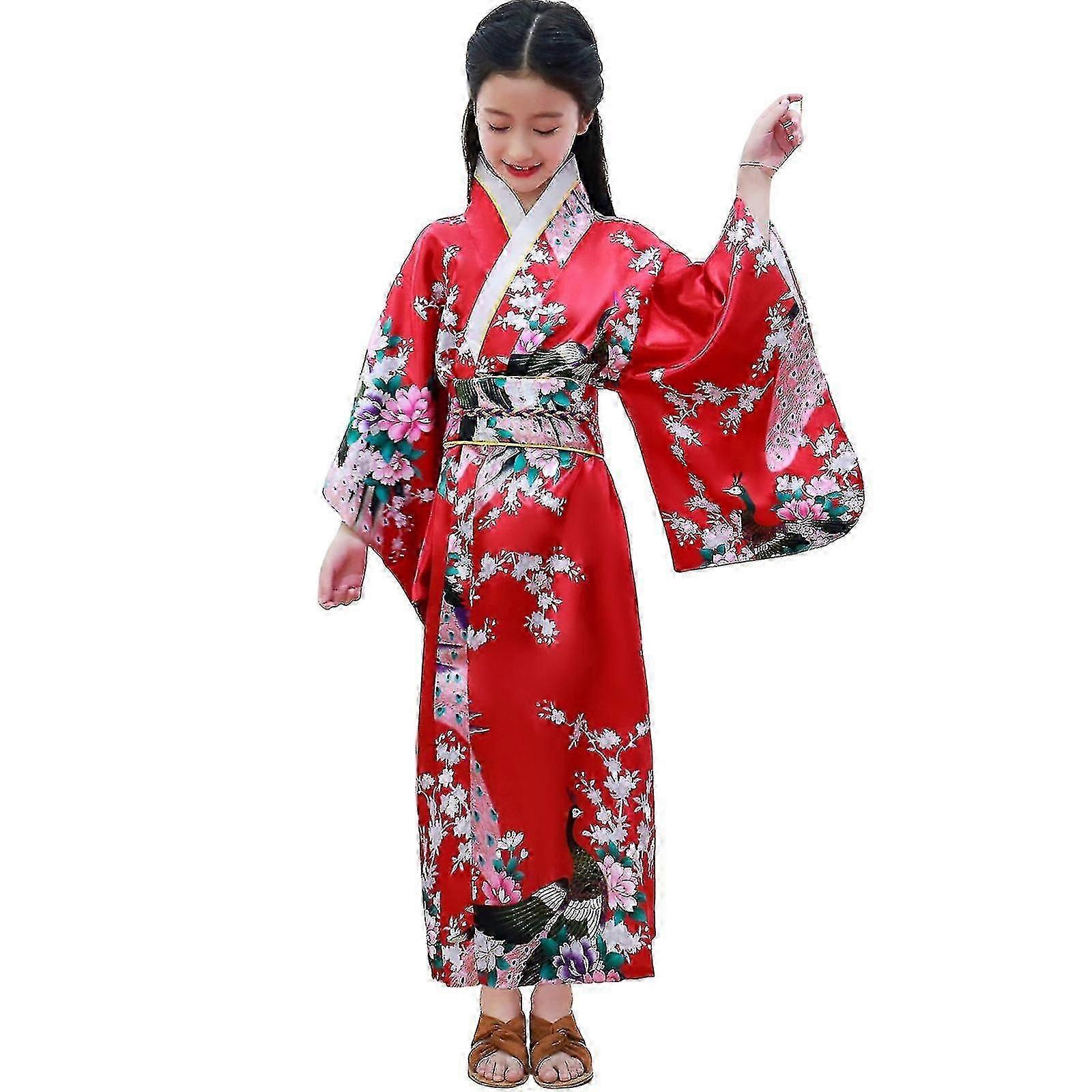 Çocuklar Için Yeni Japon Kimono Kızlar Prenses Etek Cadılar Bayramı Performans Zekai