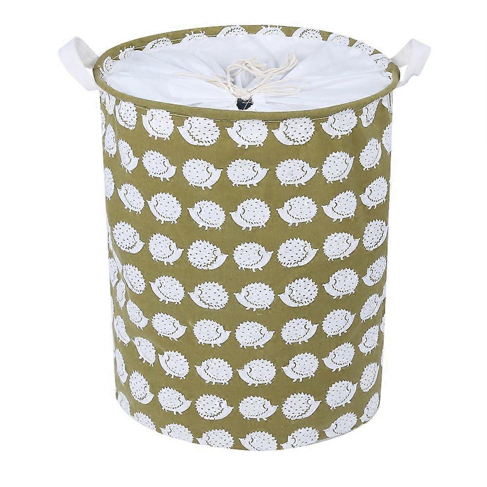 Folding Cotton Laundry Basket with Hedgehog Design