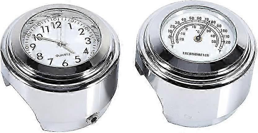 Motorcycle Handlebar Watch, 7/8" Waterproof Motorcycle Handlebar Mount Digital Clock and Thermometer Temp