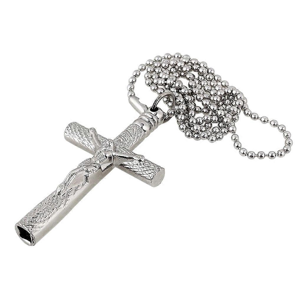 Universal Drum for Key for Cross Pendant Necklace Metal Drum Tuning Wrench Drum for Key Fashionable Chain for Creative G Silver