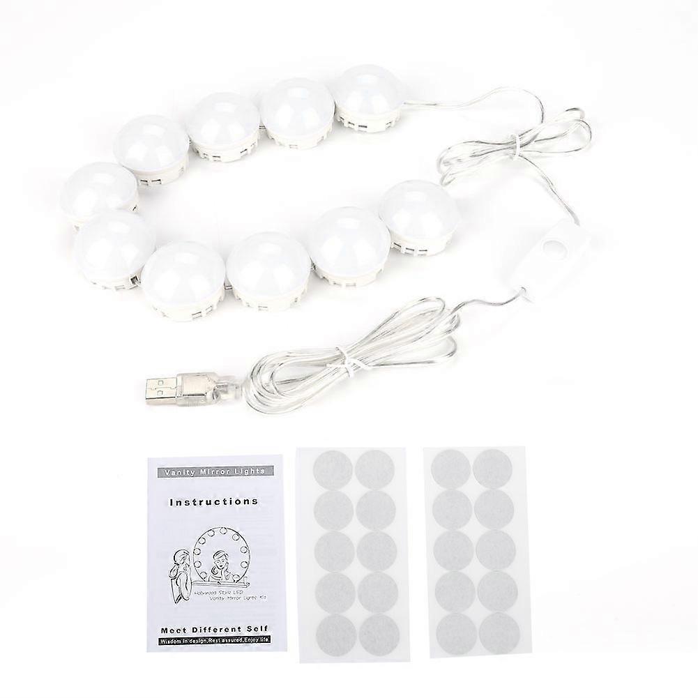 Vanity LED Makeup Mirror Lights Dimmable Bulb Concealable Wiring Light String Warm Cold Tones