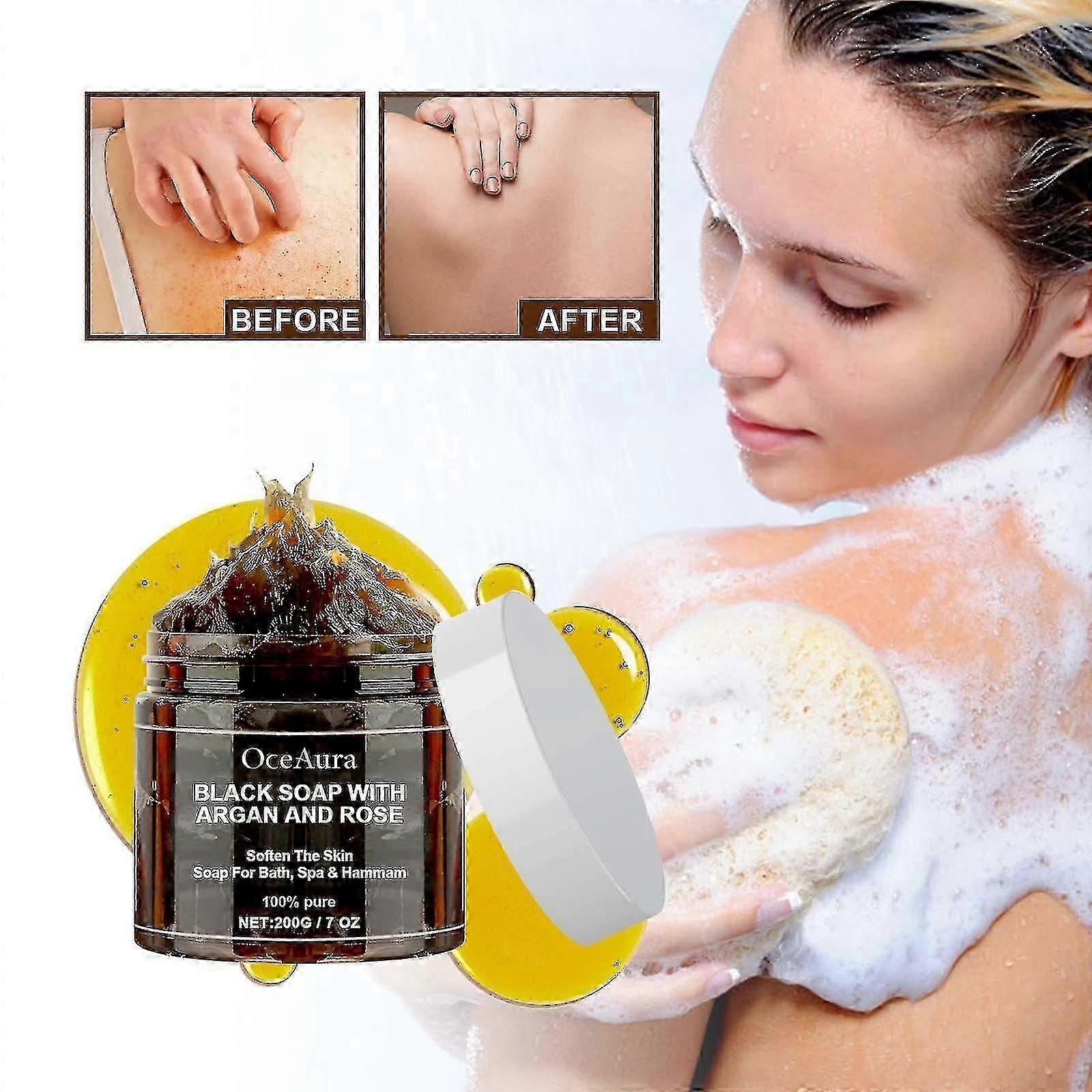 Sapone Beldi Nero Marocco Con Argan E Rosa