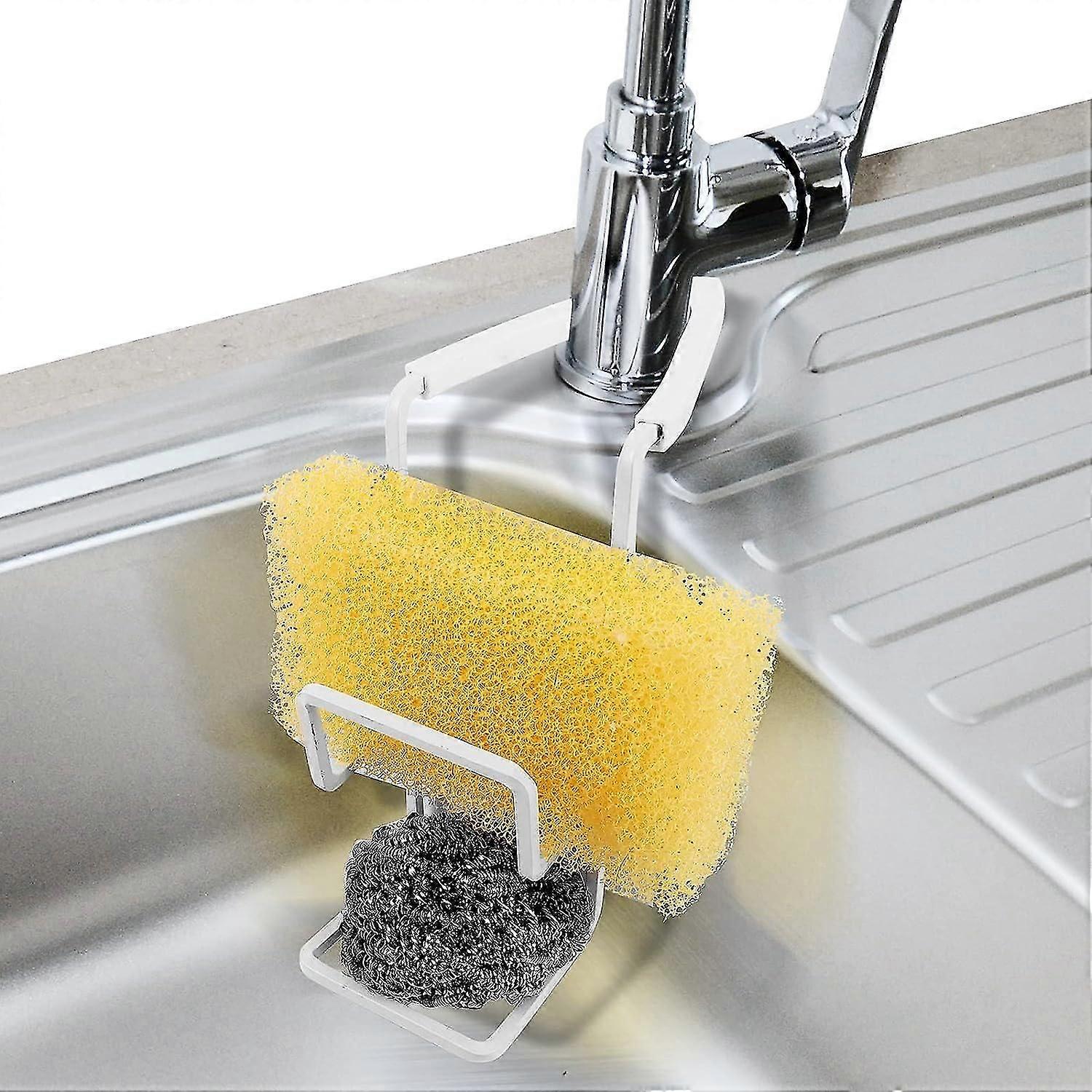 Sink Caddy Sink Sponge Holder - Faucet Rack Shower Tray - Kitchen And Bathroom Metal Organizer Hanging Fix Around Faucet