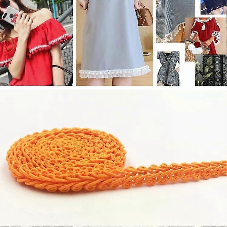 Centipede Shape Lace Belt-50m Orange Polyester Silk DIY Accessory Orange
