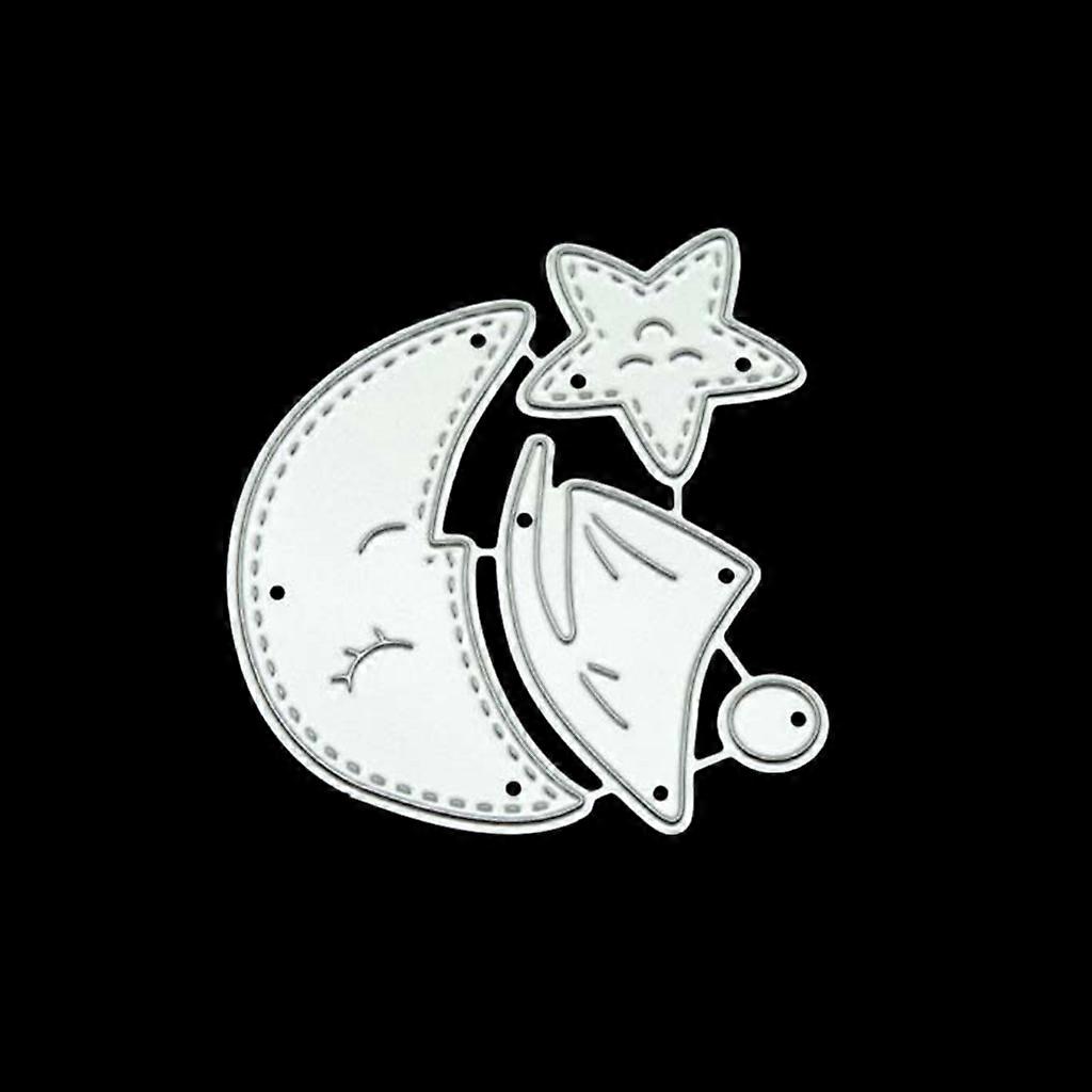 Metal DIY Embossing Mould Star Moon Pattern Embossing Stencil Cutting Dies for Album Paper Card Making Scrapbooking Silver