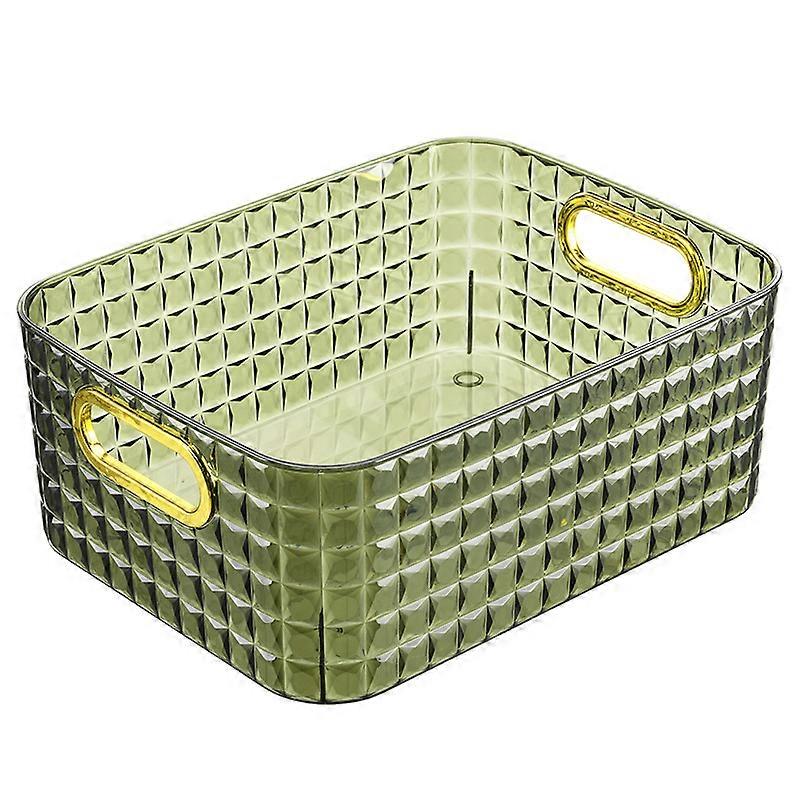 2-Pack Clear Diamond Storage Bin Set, Versatile Plastic Bins for Kitchen, Pantry, Laundry, and Closet Organization