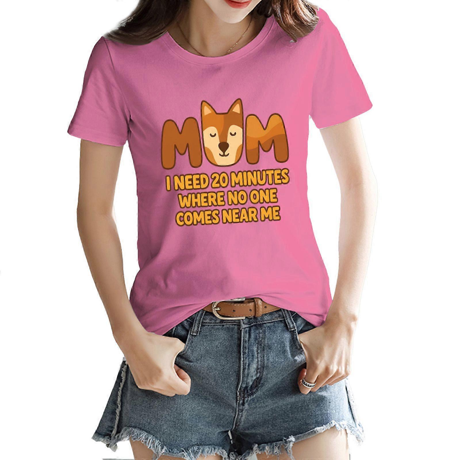 Womens Mothers Day T-Shirt MOM I Need 20 Minutes Funny Fox Graphic Tee Soft Casual Crew Neck Short Sleeve Top Relaxed Fit SXXL 12 Color Options