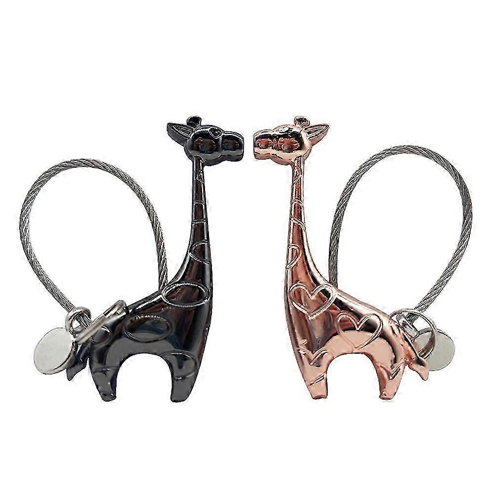 2 Pcs Car Trim Girafe Keychain Pendentif Porte-clés Porte-clés Pendentif Porte-clés Porte-clés Charms