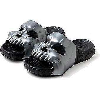 Skull Design Single Band Slides, Funny Skull Cloud Slippers For Women Men,non-slip Shower Slippers Beach Sandals Thick Home Indoor Outdoor Slippers Fo