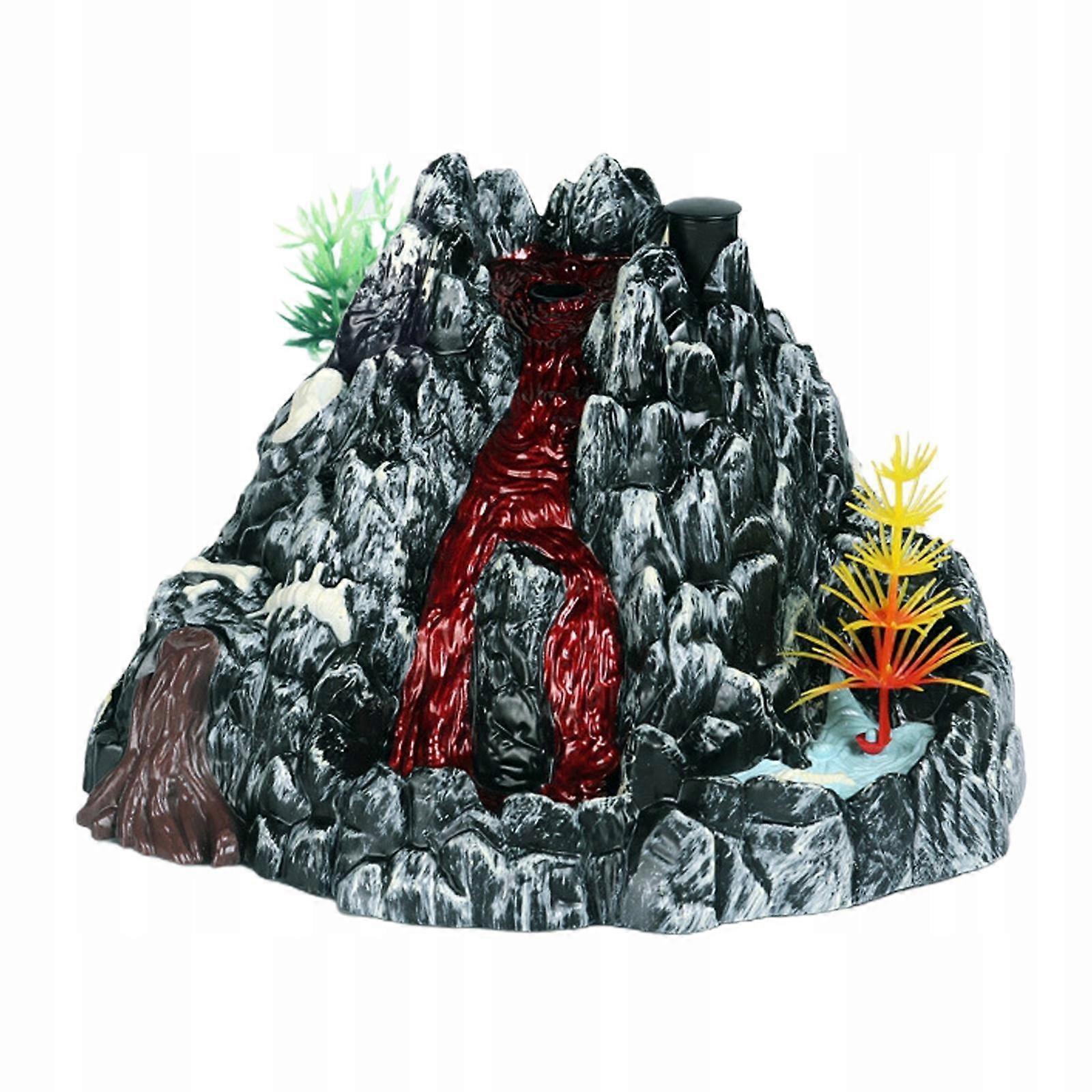 Volcano Model With Dinosaur Light With Simulation