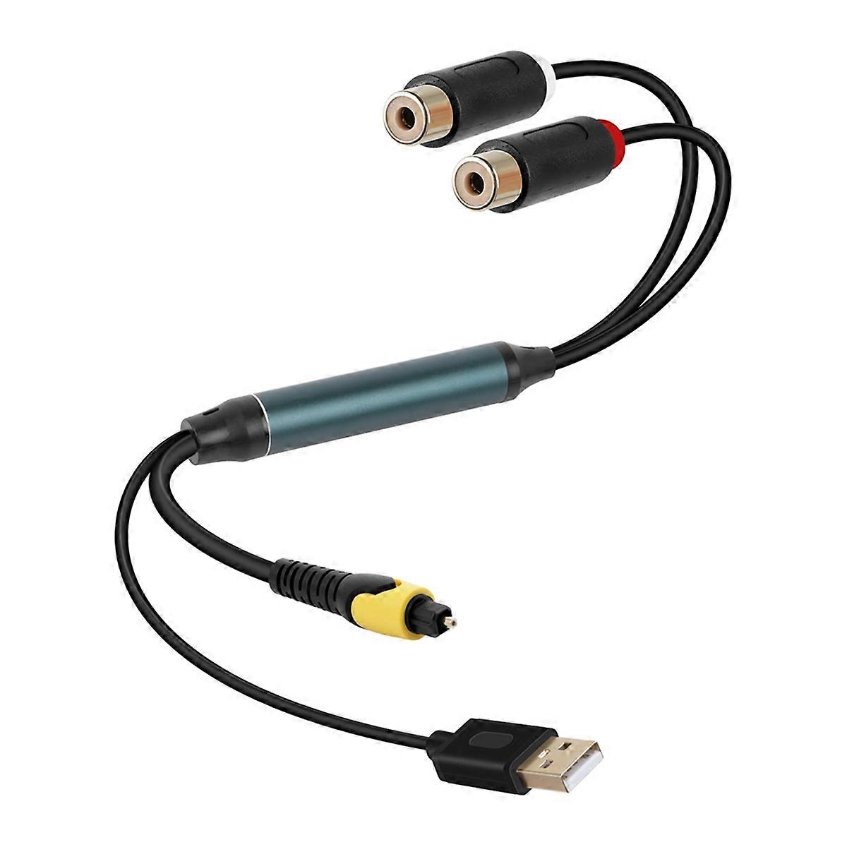 Digital Fiber to RCA-Female Cable with USB Power Cable for TV
