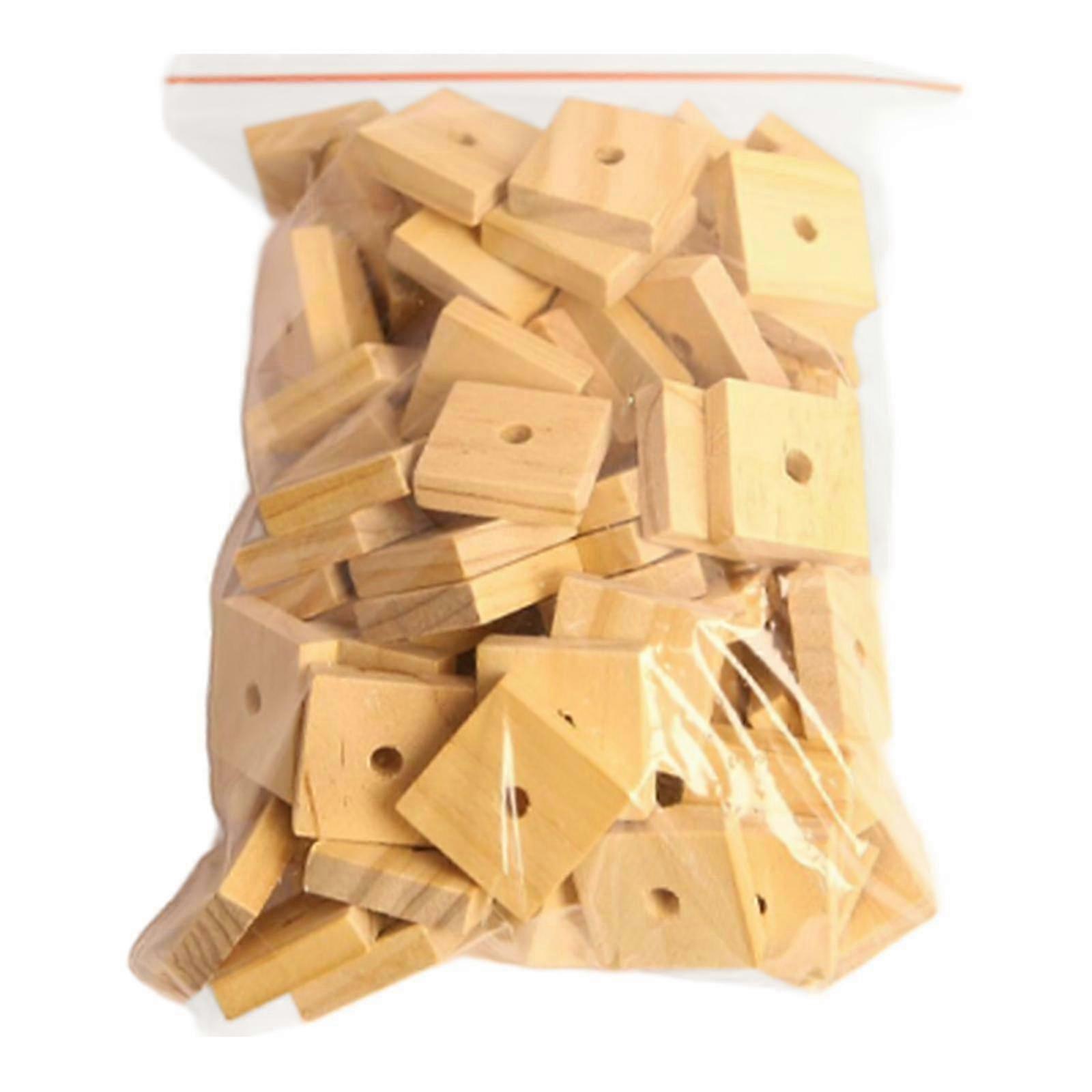 100x Bird Chew Blocks with Holes Parrot Toy for Cockatiels Conures Macaws