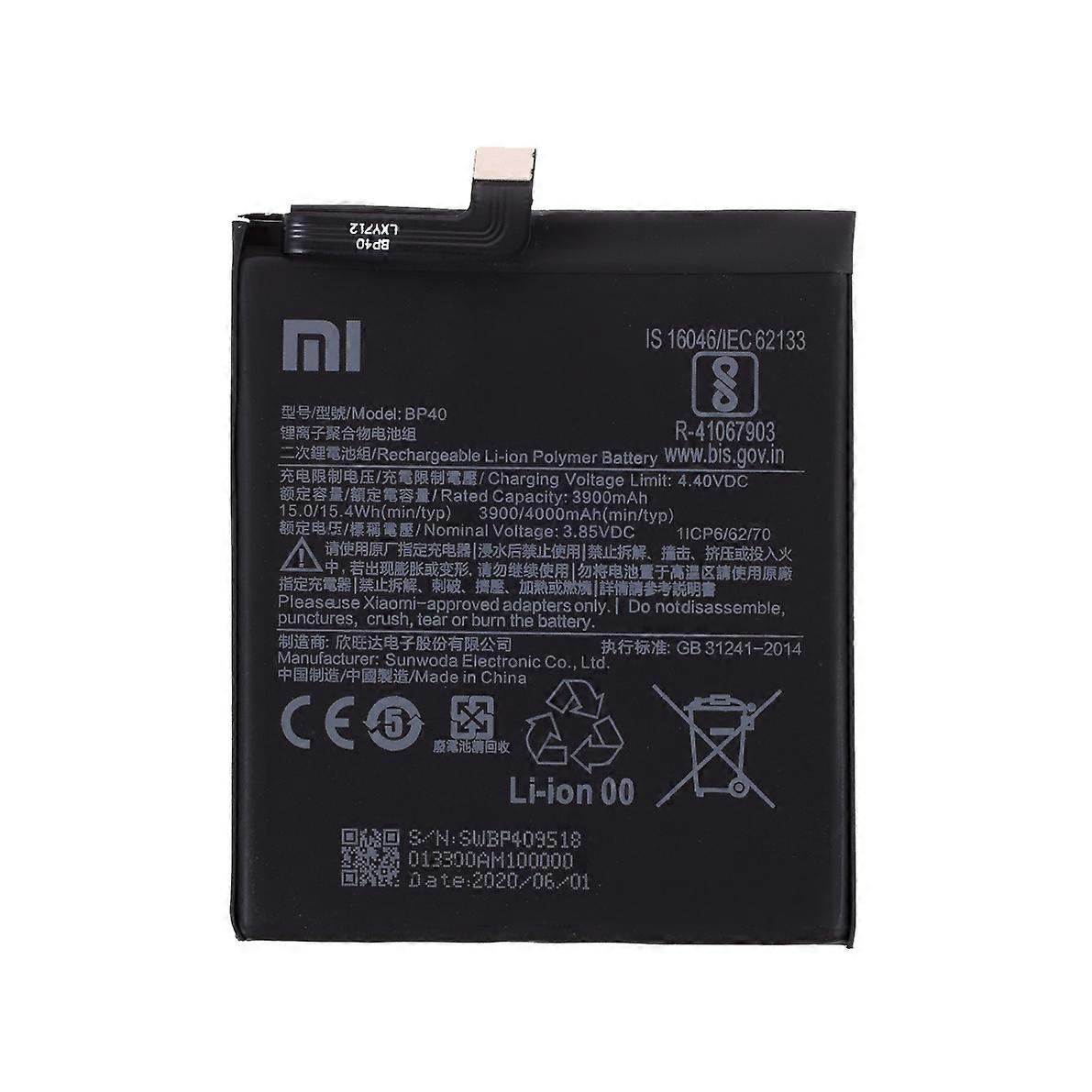 Assembly BP41 3.85V 15W 3900mAh Battery Spare Part for iaomi Redmi K20/Mi 9T (without Logo)