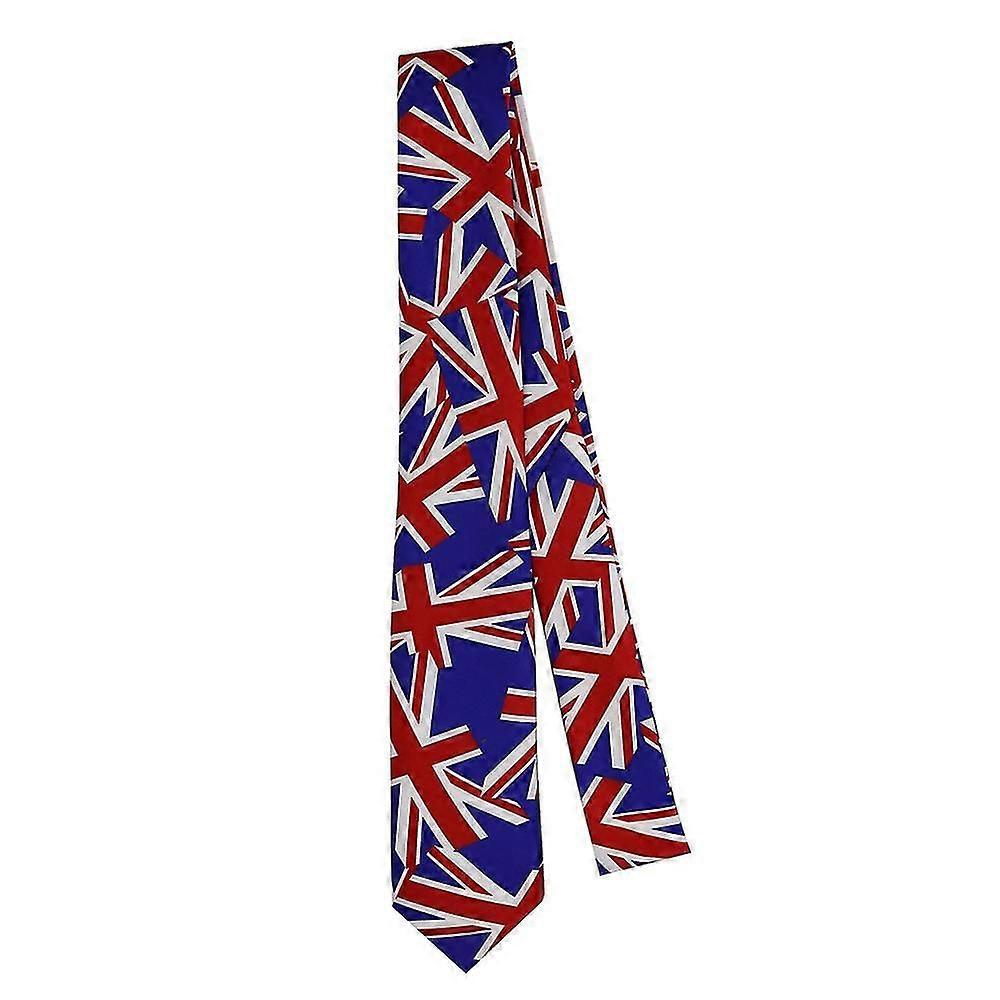 Men Union Jack Printed Tie Coronation Decor Ties Necktie For Celebration Party