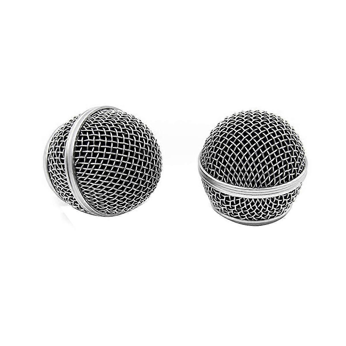 2pcs Microphone Grille Replacement Mic Microphone Head Grill Head Mount Wired Wireless Microphone A