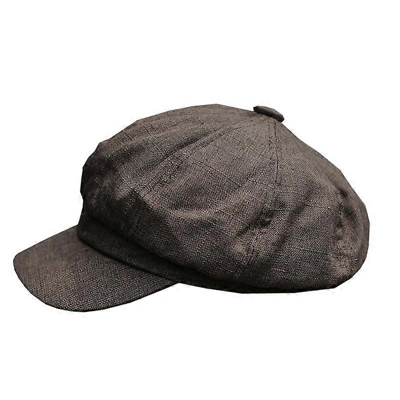 1PC Retro Art Beret Casual Fashion Octagon Brown Thin British Newspaper Boy Hat Painter Hat