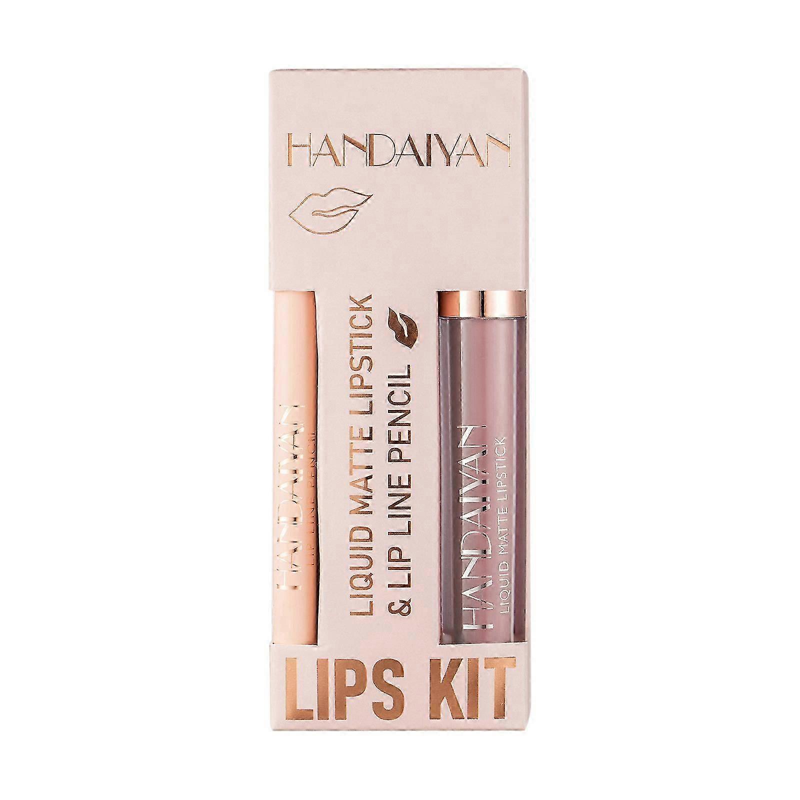 Lip Gloss Lipliner Combination, Non Stick Cup,, Matte Lipstick Velvet Lipliner,3ml PUW1354