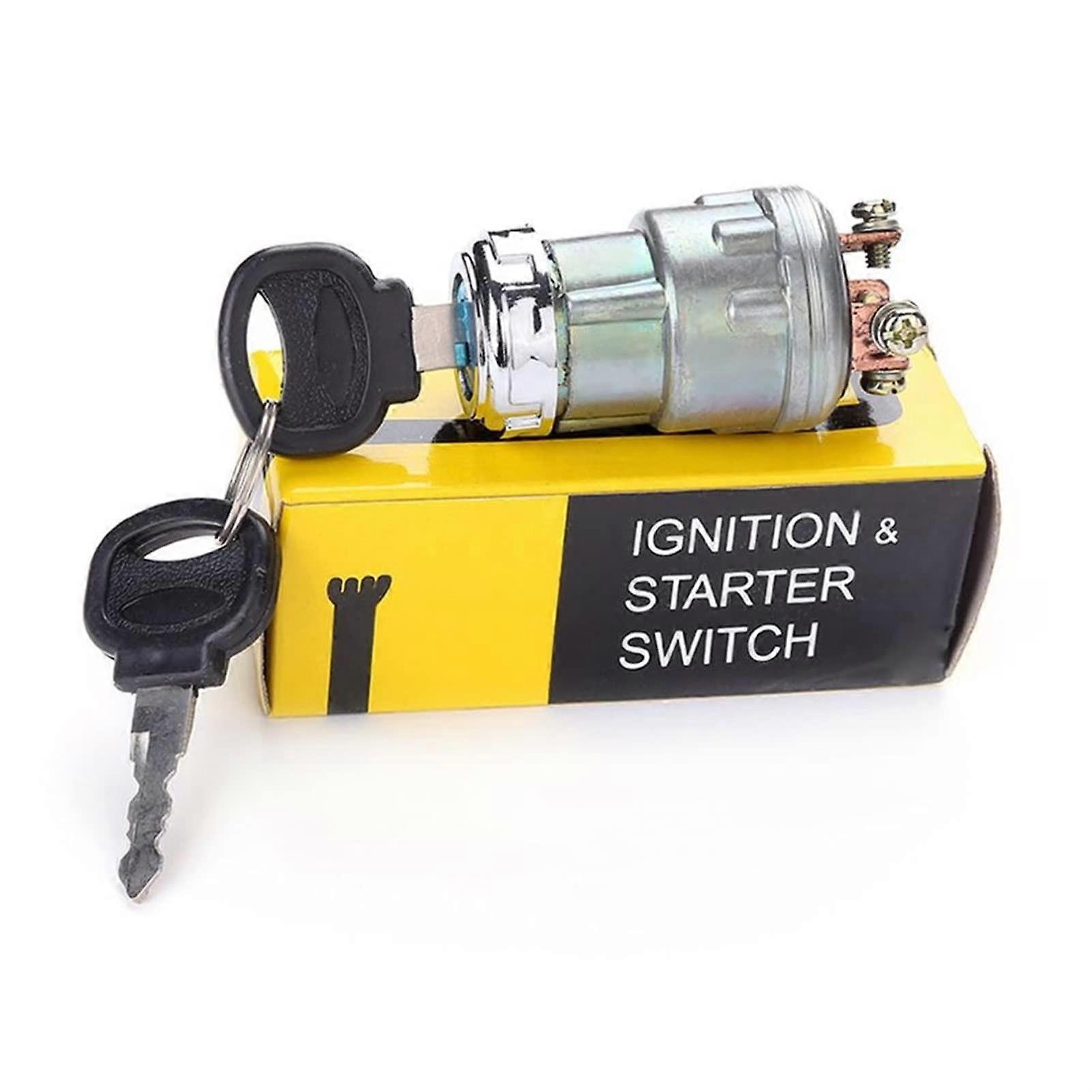 Ignition Starter Switch 12V Universal 4 Position for Car and Boat with 2 Keys, Compatible with Petrol Engine Farm Machines and Harvesters
