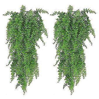 2Pcs Artificial Hanging Plants Fake Plant Leaves for Wall House Room Decoration
