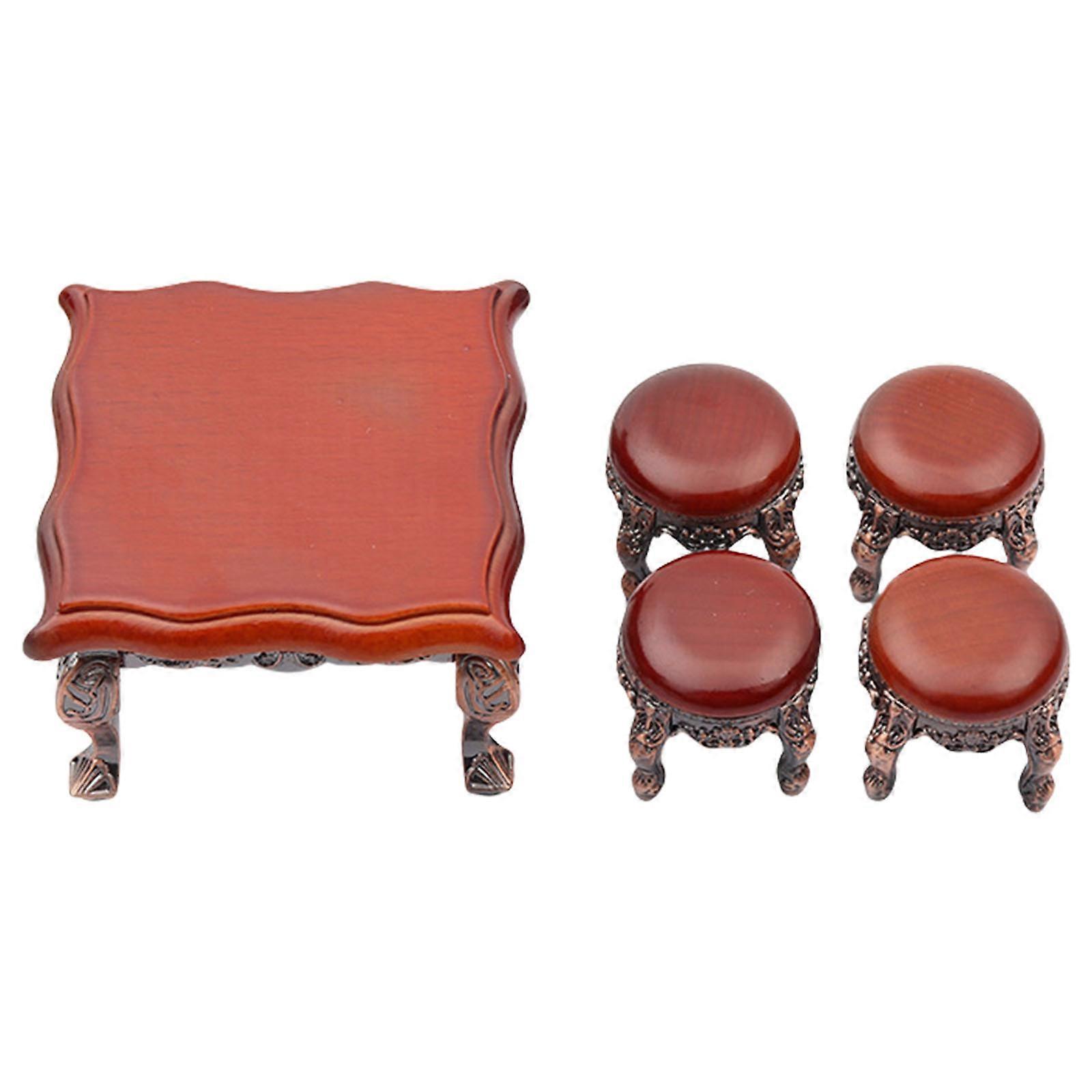 Miniature Dollhouses Furniture 5PCS/Set With Realistic Table And Chair For Interactive RolePlay And Scene Display