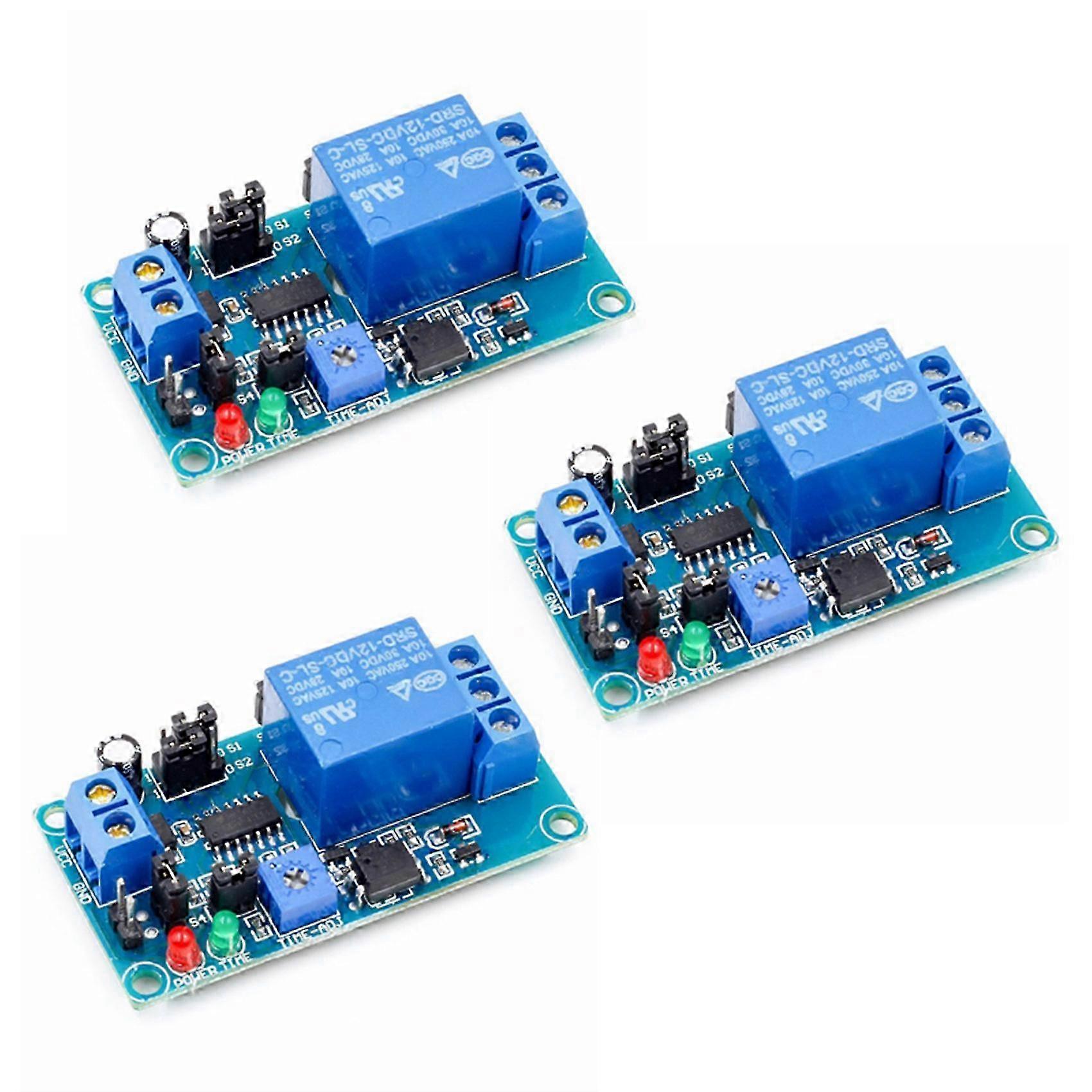 3X 12V DC Delay Relay Delay Turn on / Delay Turn Off Switch Module with Timerblue SZRH A-B