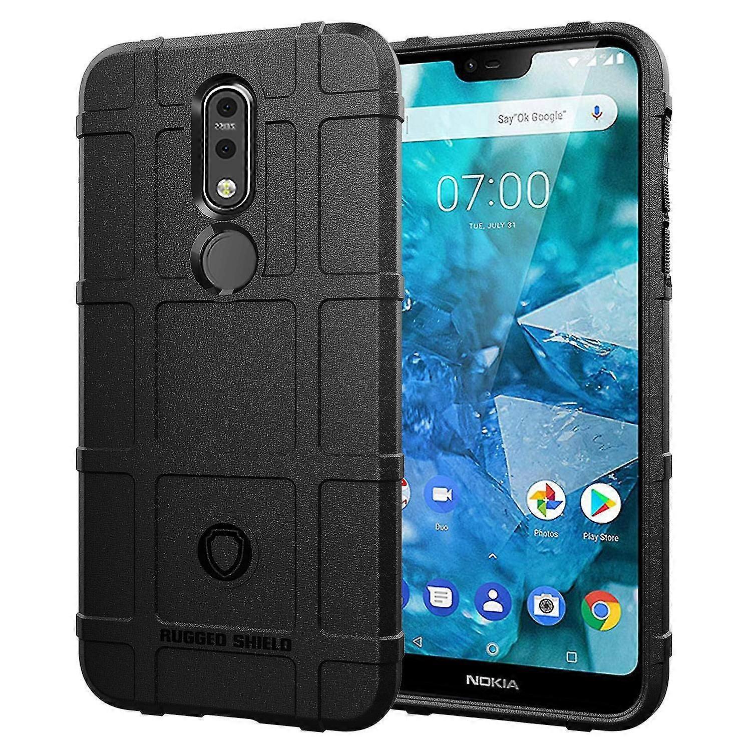 Anti-shock Square Grid Texture Soft TPU Phone Case for Nokia 7.1