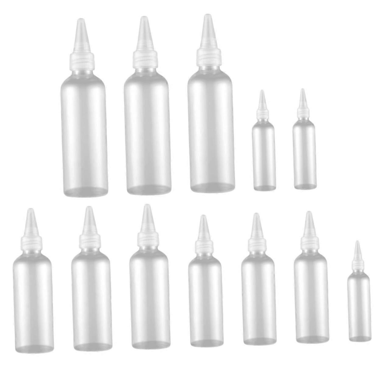 20pcs Graduated Pointed Squeeze Bottles for Hair Coloring Travel Size Plastic Applicator Bottles