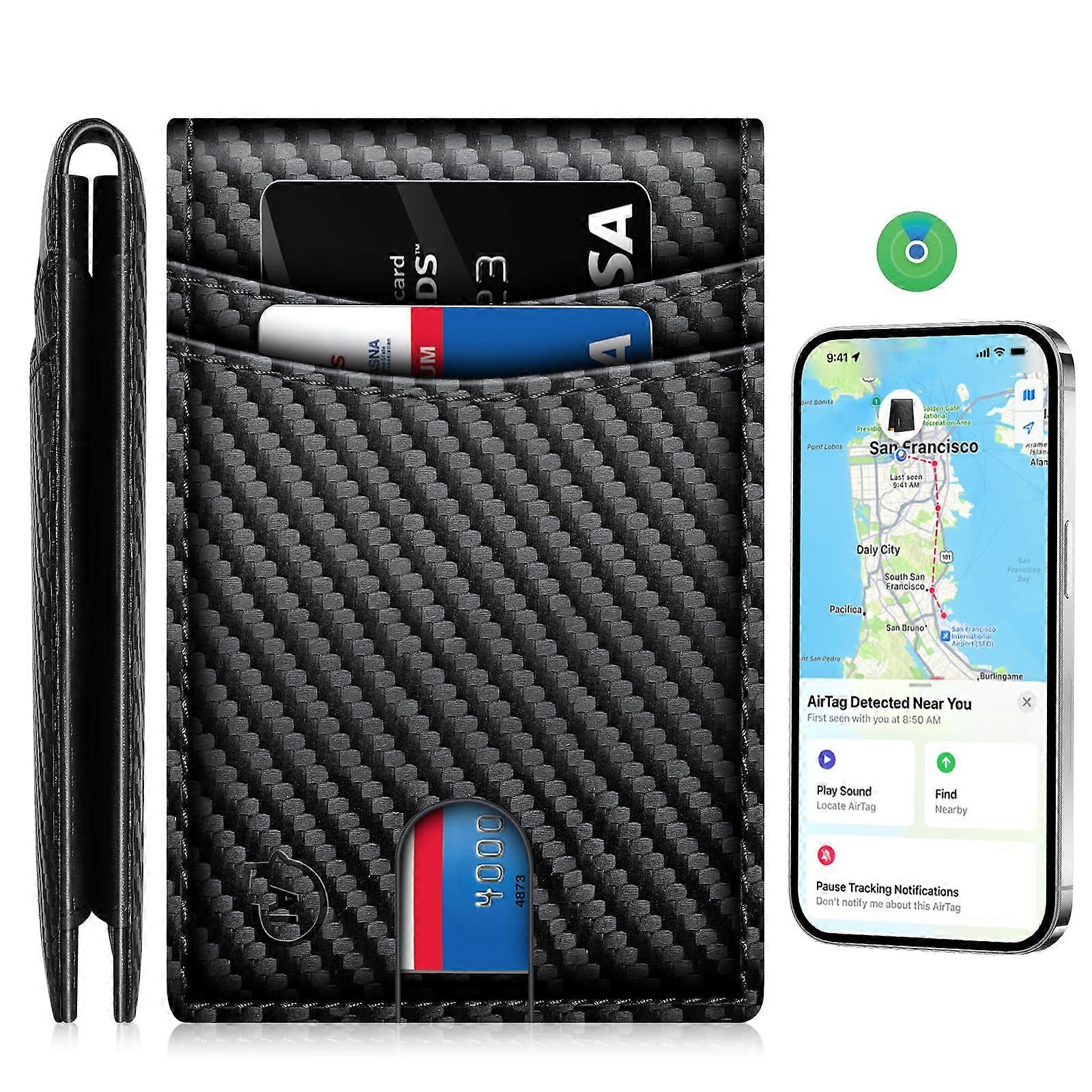 Smart Wallet Work For Apple Find My (Ios Only) APP (Carbon Black) Ref: 4609