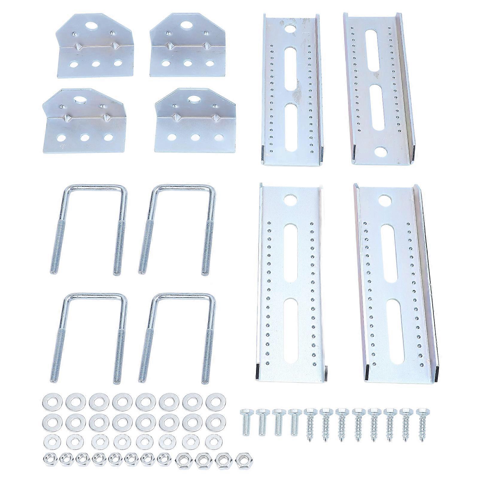 Galvanized Swivel Top Bunk Bracket Kit for Boat Trailer, 4 Sets Adjustable Brackets for 3x3 2x3 1.5x3 Crossbeams, Rust Resistant Marine Hardware