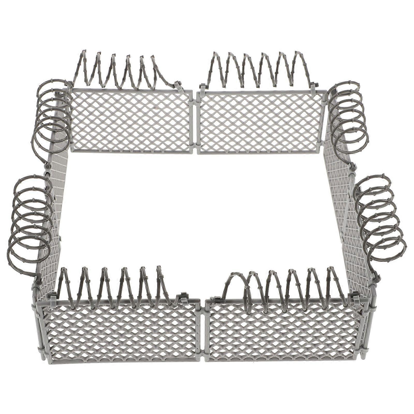 1 Set Of Versatile Diy Miniature Fence For Prison And Farm Scene Building Blocks High Realism Mini Fences Model Mircro-Landscape Plastic Mini Fences