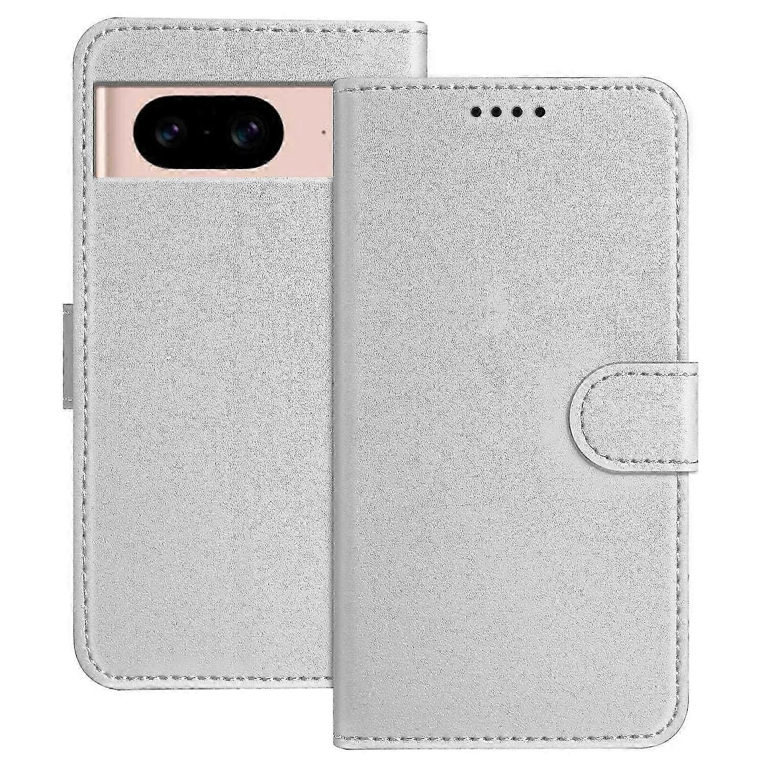 For Google Pixel 8a Leather Case Wallet Stand Solid Color Anti Drop Phone Cover