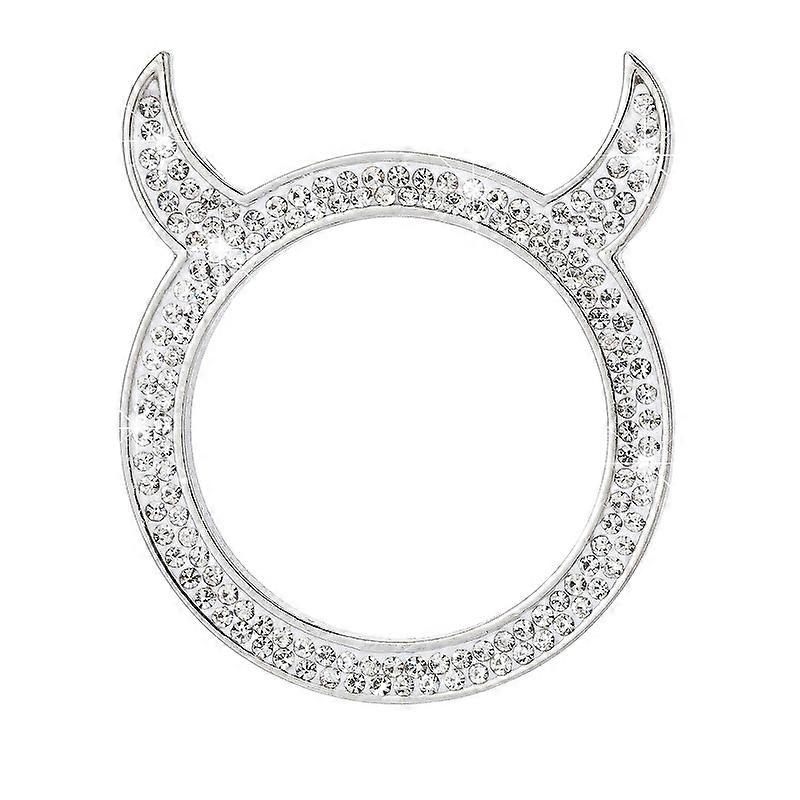 2 PCS Car Starter Button With Diamond Small Devil Decorative Ring