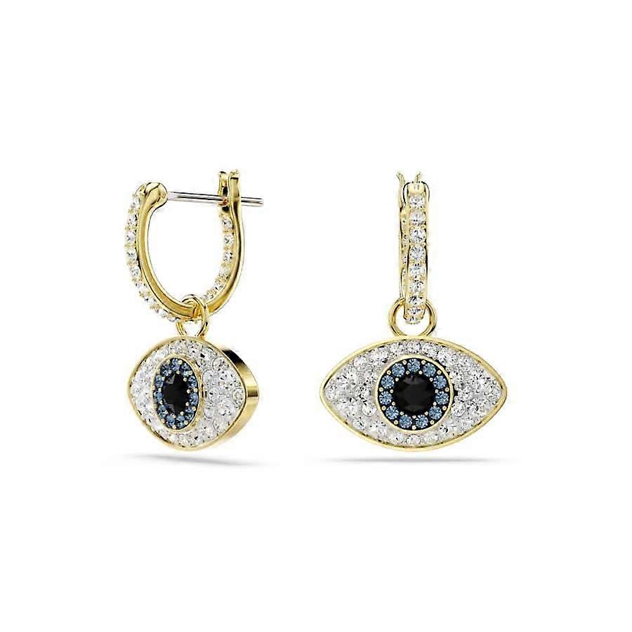 Symbolica Gold-tone Plated Blue Evil Eye Drop Earrings 5692163
