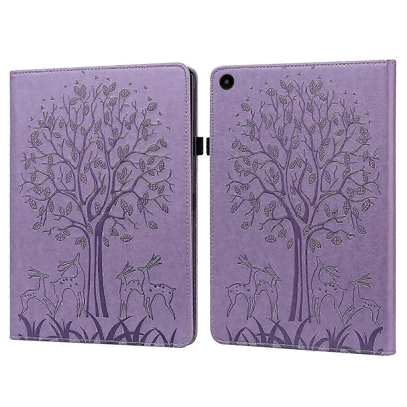 For Huawei MatePad SE 10.4 2022 Tree & Deer Pattern Embossed Leather Tablet Case 2025