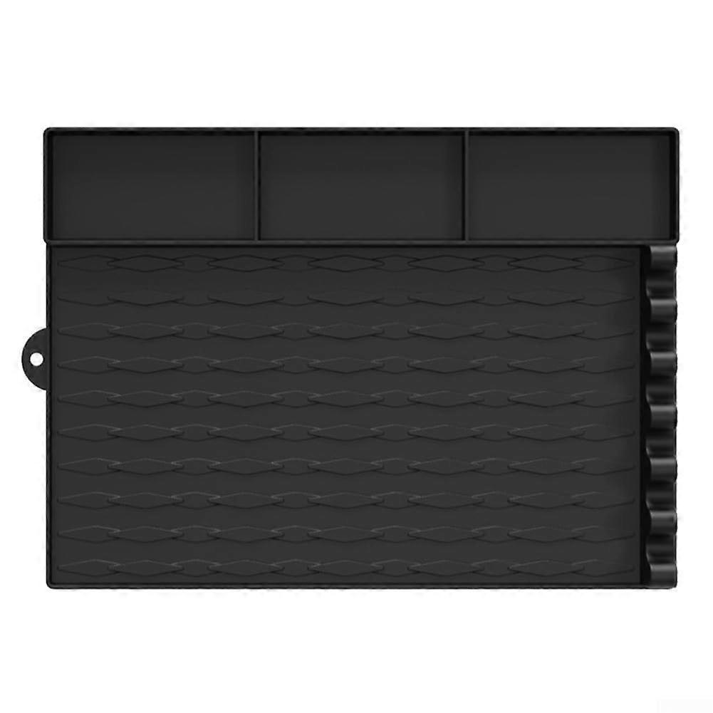 BBQ Tool Pad Silicone Grill Mat Oil Resistant Easy Clean Space Saving Design Black