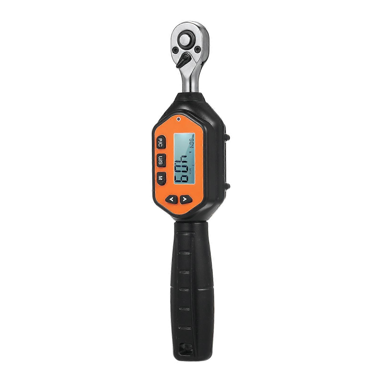 1/4" Drive Mini Digital Wrench Portable Handheld Large Screen Backlight Sound Alarm Real-Time Peak Preset 3 Measuring Modes Four Units