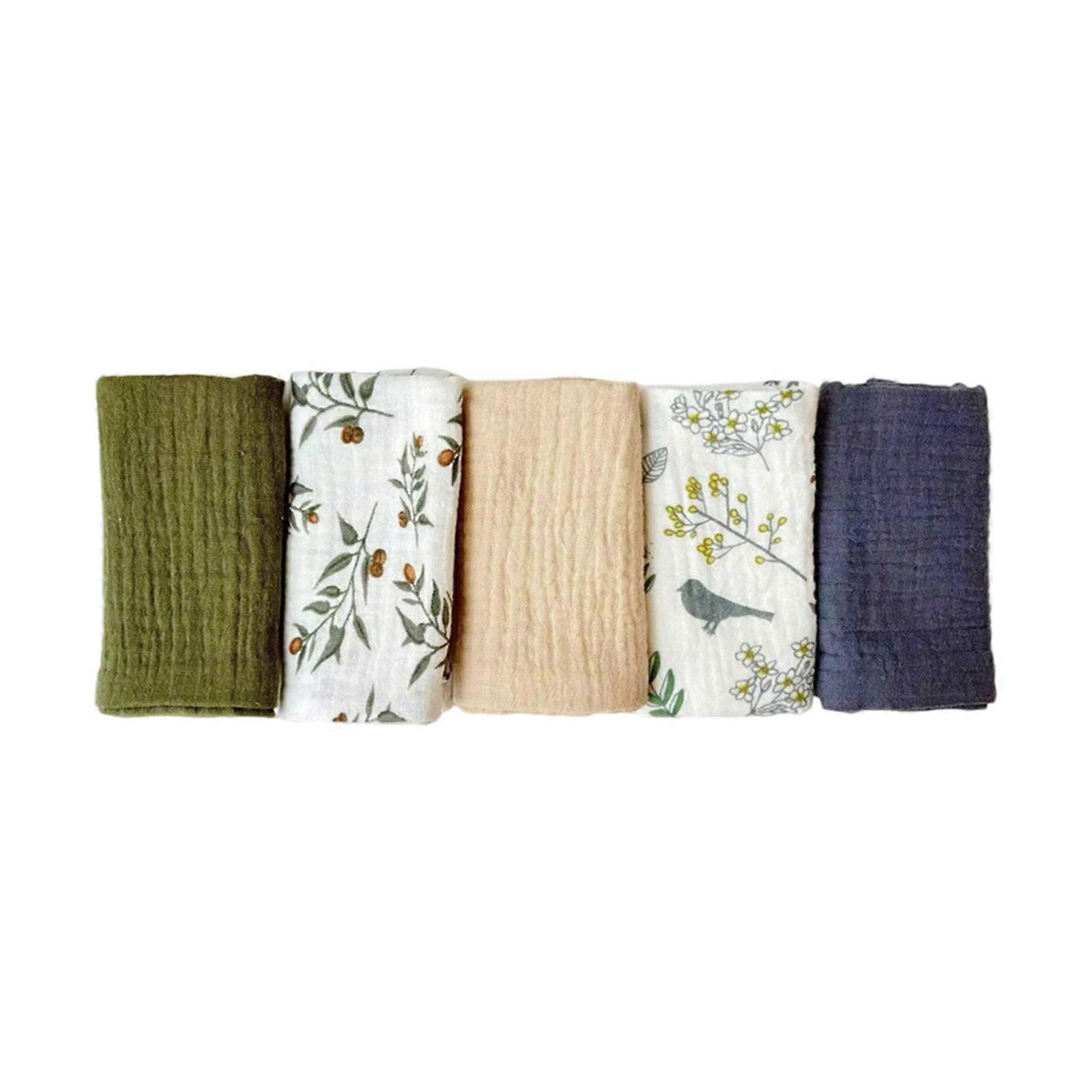 5Pcs Set Face Towel Thick 4 Layer Soft Absorbent Baby Square Towel Comfortable Washcloths for Newborns Infant Unisex