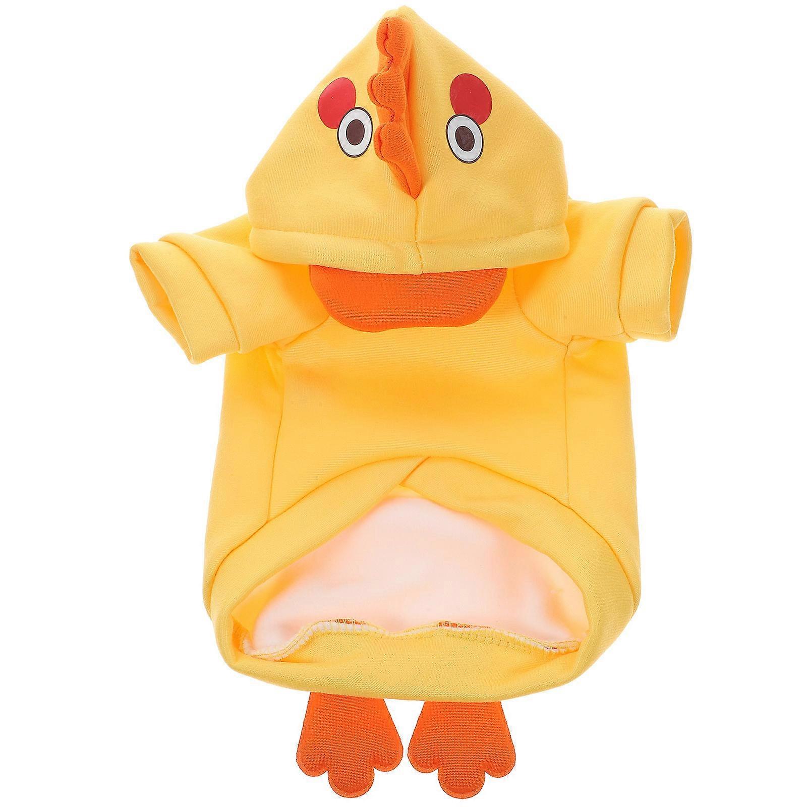 Dog Warm Clothes Adorable Pet Coat Chicken Design for Puppy Dog Yellow M Coral Fleece Special Occasion 1Pack