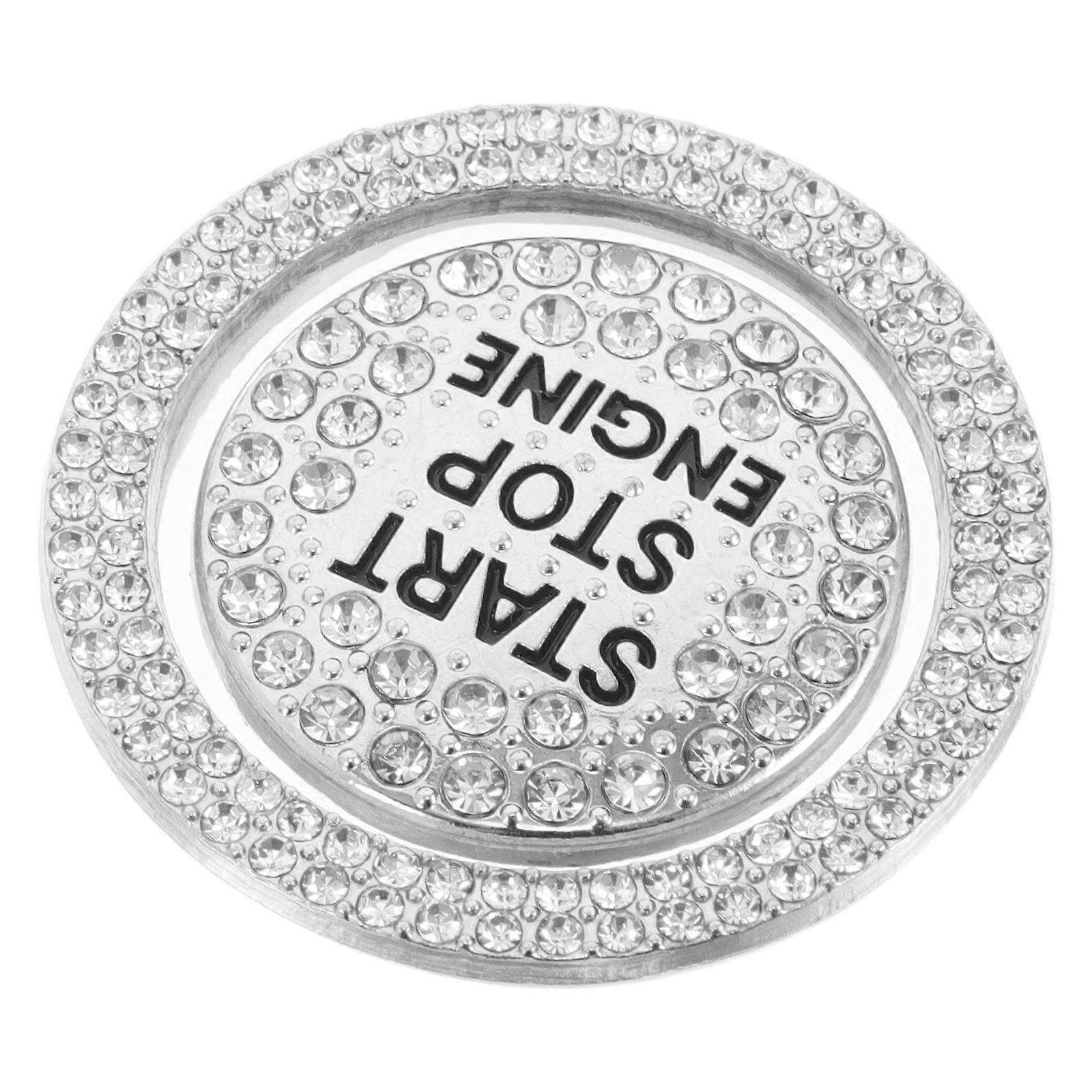 Rhinestone Push Button Cover for Car Ignition Scratch Protection Universal Fit Vehicle Engine Start Button Decorative Interior Accessory