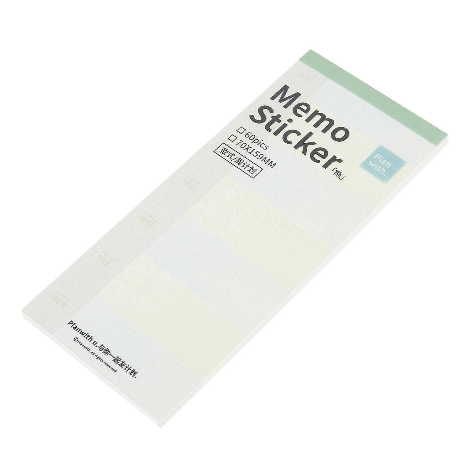 Organization Stickers Multipurpose Tearable Memo Sticker Plan Book Self-Stick Notes Label Decals Daily Work Home Use Office Use 60 Sheets Per Book